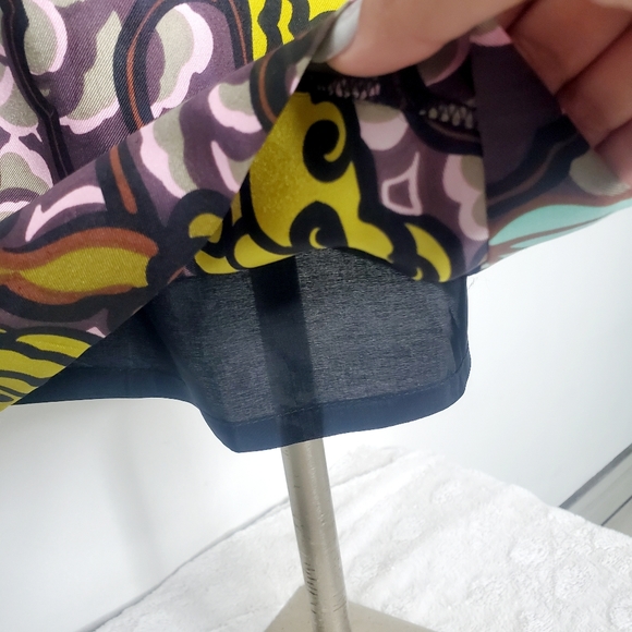 Milly | 100% Silk Gallerina Floral Print Ruffled Sleeve Asymmetrical Mini Dress - Picture 5 of 9